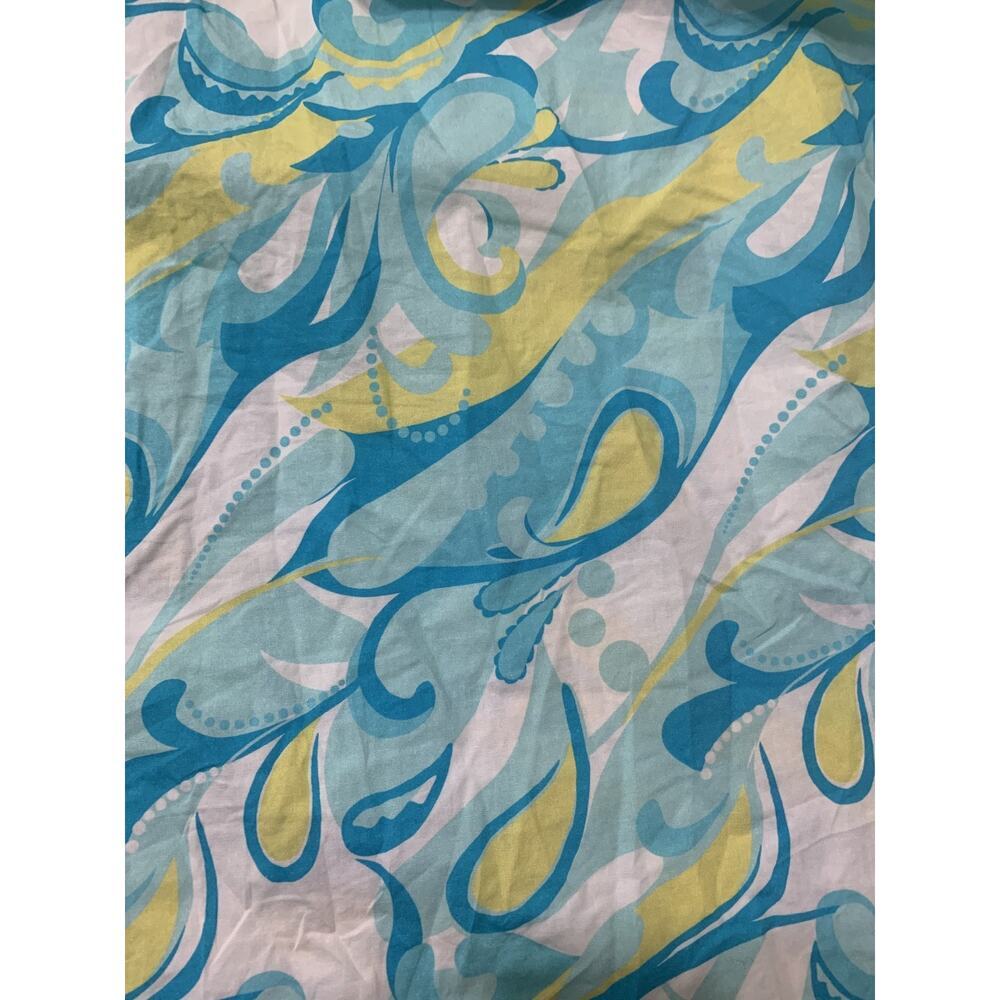 tyler boe Sleeveless Blouse Medium Ruffled collar Blue Paisley Resort Beachy - Picture 9 of 9